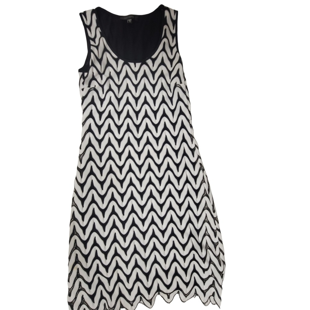 Karen Kane Womens Dress Size S‎ Sleeveless Black White Chevron Pattern